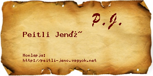 Peitli Jenő névjegykártya
